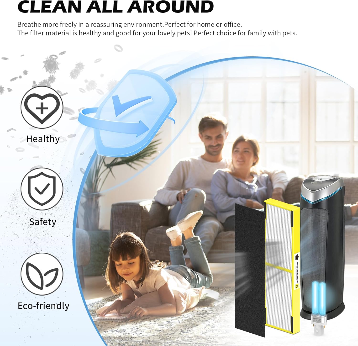 Filtro de repuesto HEPA FLT4825 B y LB4000 B para Guardian AC4825, AC4300,...