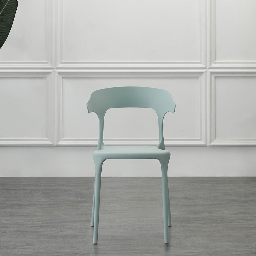 Silla Elena, Color Azul Claro, con Espaldar y Diseño Moderno