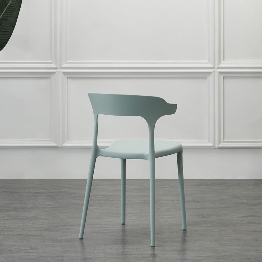 Silla Elena, Color Azul Claro, con Espaldar y Diseño Moderno