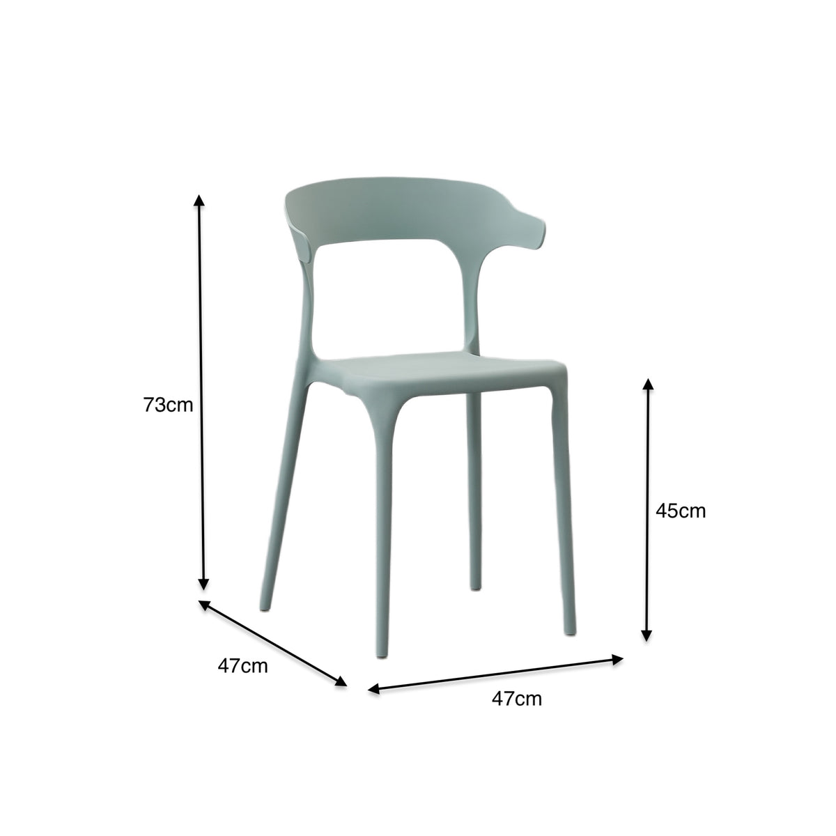 Silla Elena, Color Azul Claro, con Espaldar y Diseño Moderno