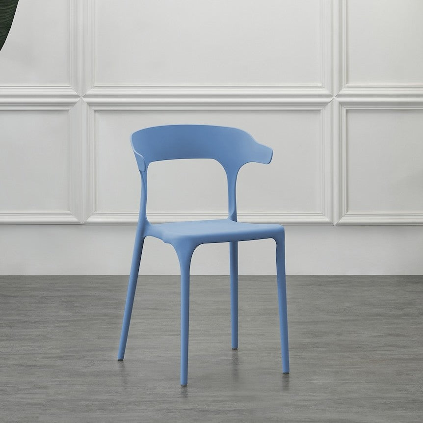 Silla Elena, Color Azul Oceano, con Espaldar y Diseño Moderno