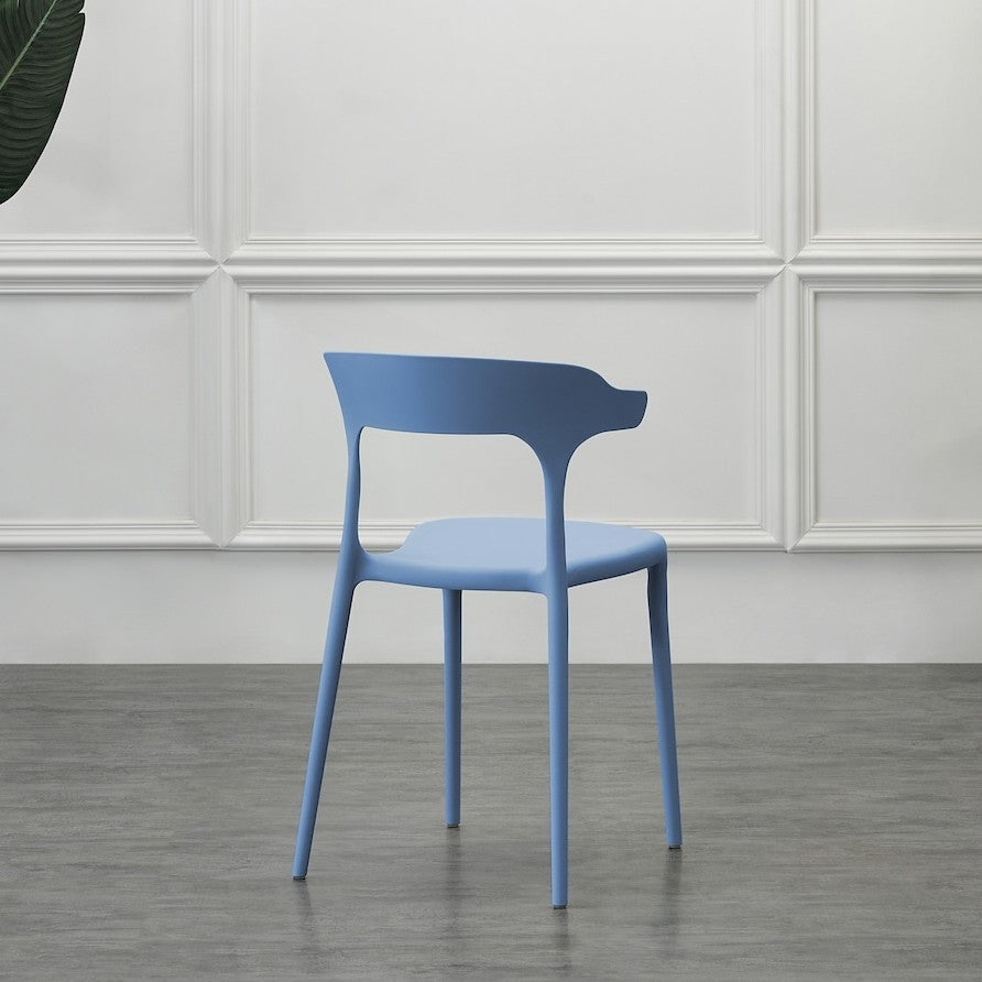 Silla Elena, Color Azul Oceano, con Espaldar y Diseño Moderno