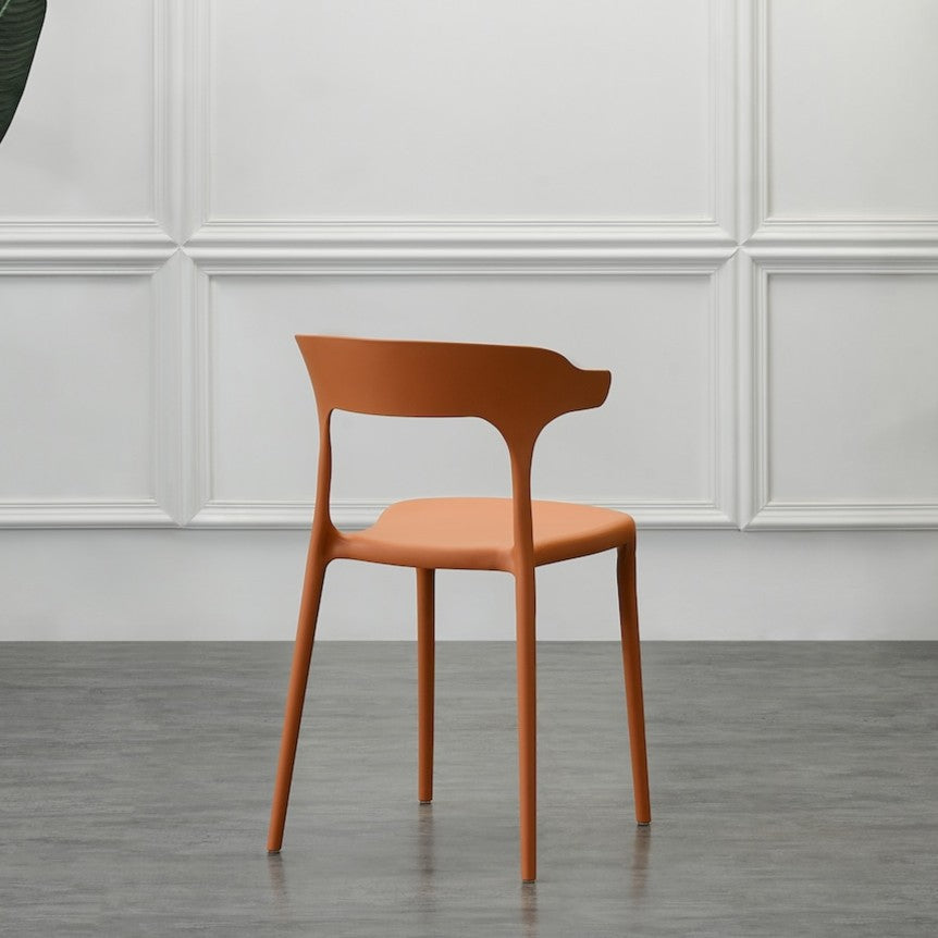 Silla Elena, Color Terracota, con Espaldar y Diseño Moderno