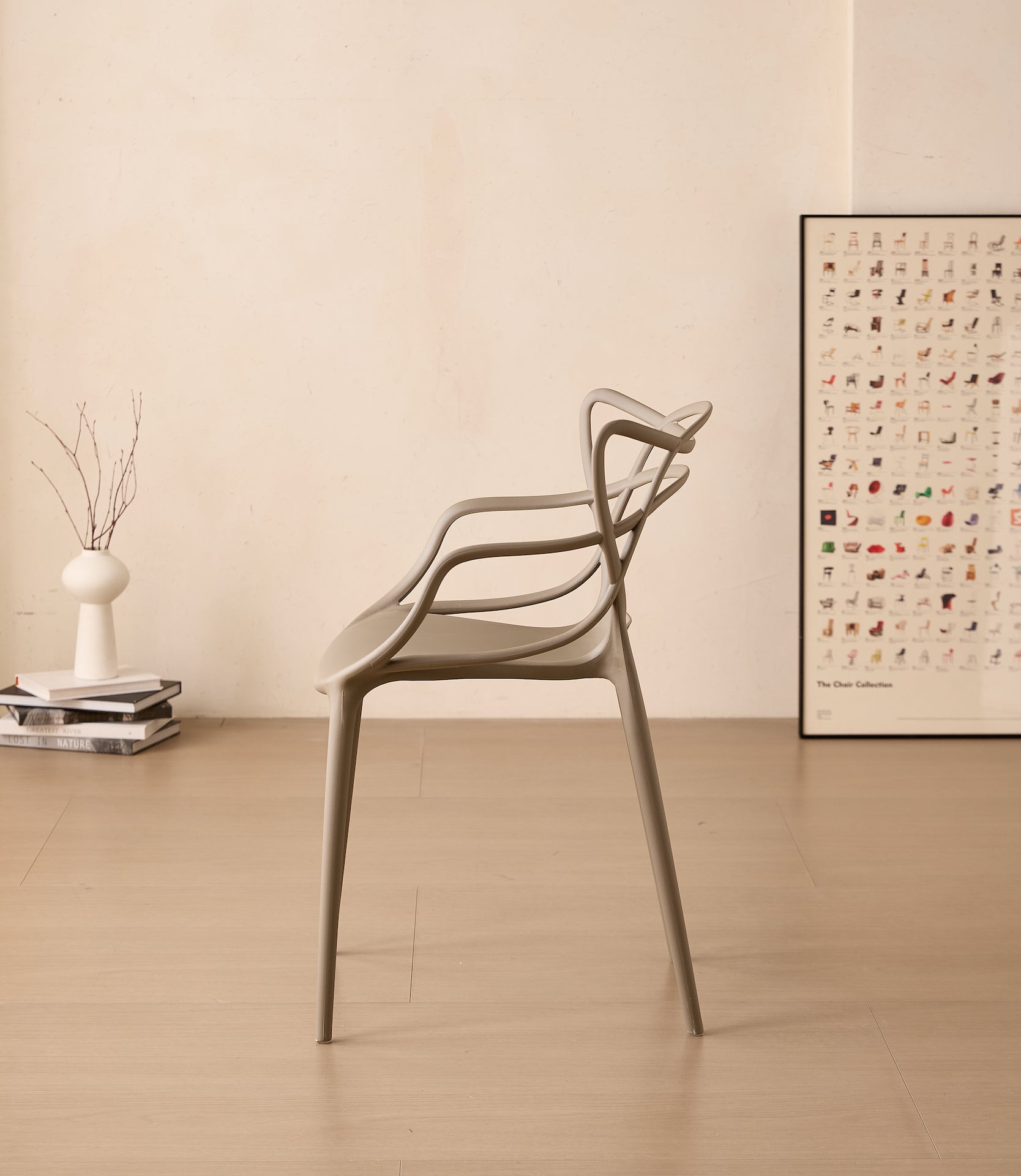Silla Palermo, Color Taupe, Con espaldar y diseño Moderno