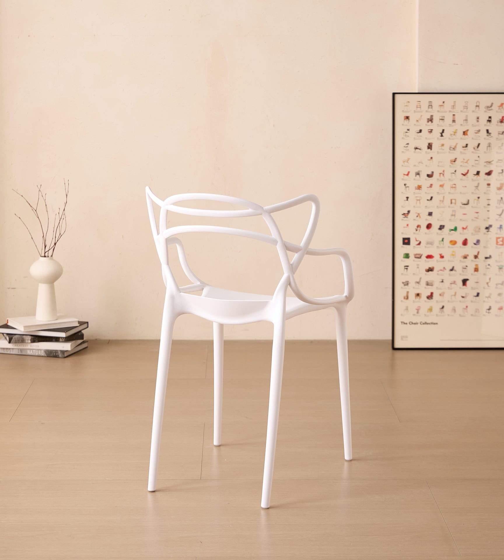 Silla Palermo, Color Blanco, Con espaldar y diseño Moderno
