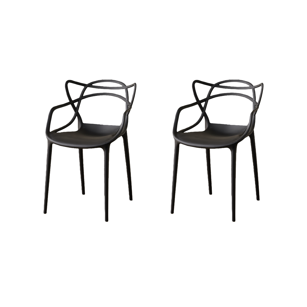 Silla Palermo, Color Negro, Con espaldar y diseño Moderno X2