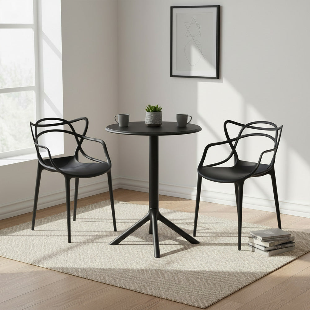 Silla Palermo, Color Negro, Con espaldar y diseño Moderno X2