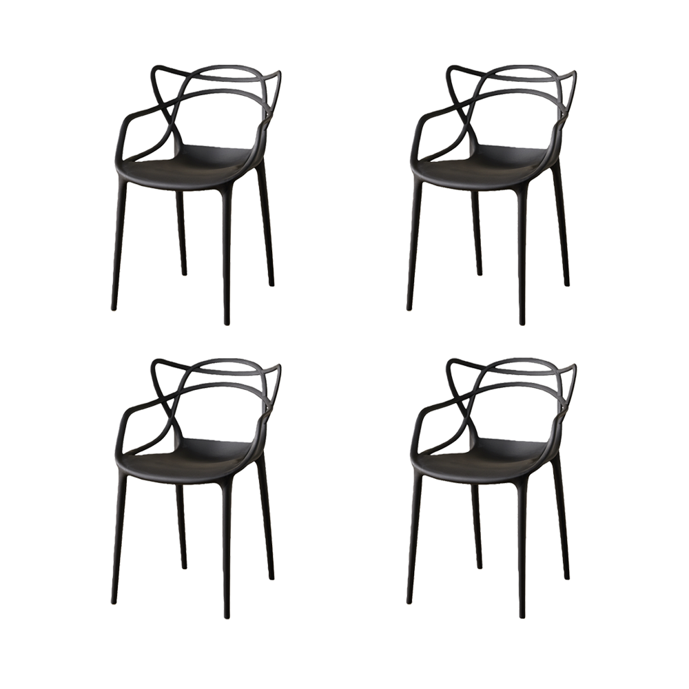 Silla Palermo, Color Negro, Con espaldar y diseño Moderno X4
