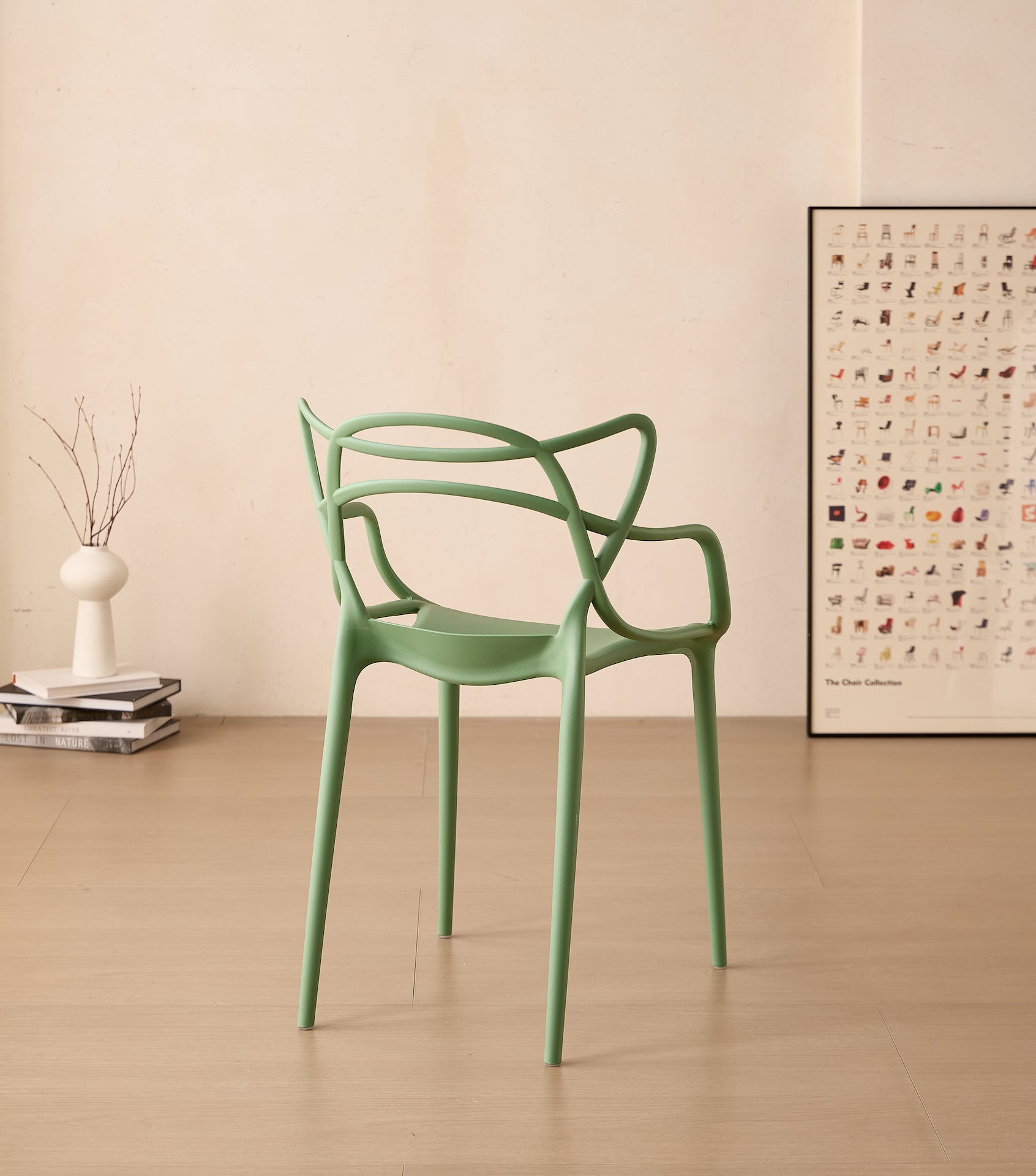 Silla Palermo, Color Verde, Con espaldar y diseño Moderno