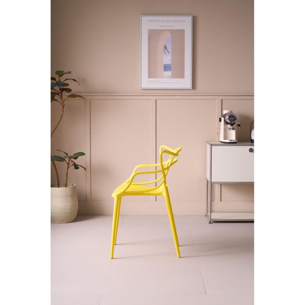 Silla Palermo, Color Amarillo, Con espaldar y diseño Moderno