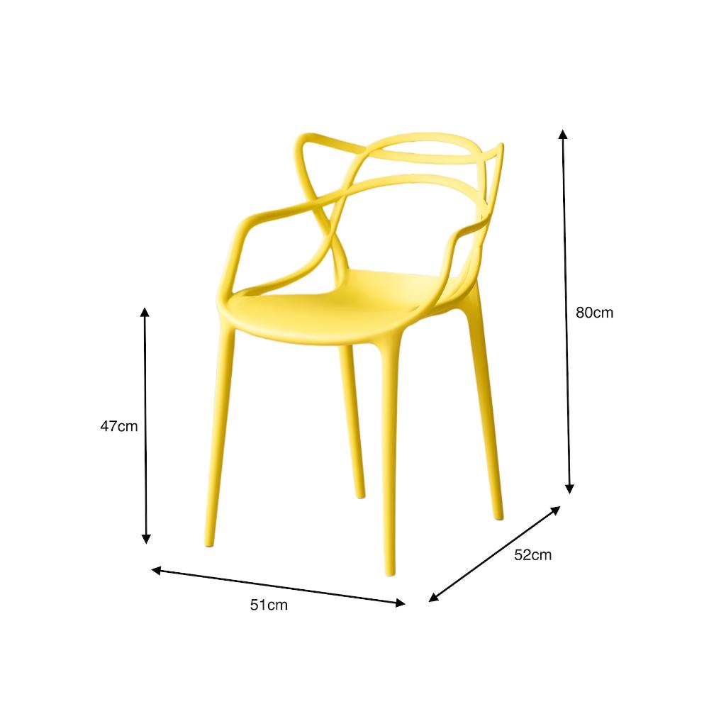 Silla Palermo, Color Amarillo, Con espaldar y diseño Moderno