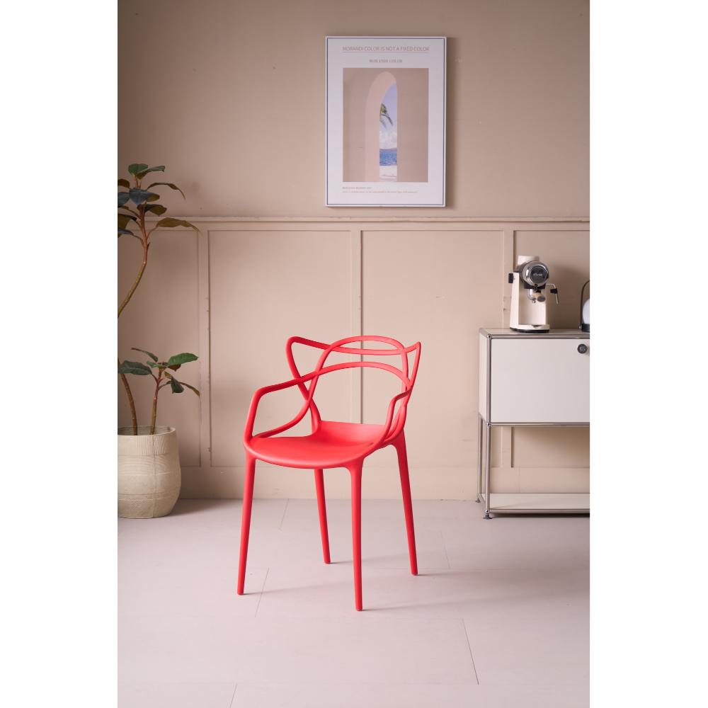 Silla Palermo, Color Rojo, Con espaldar y diseño Moderno