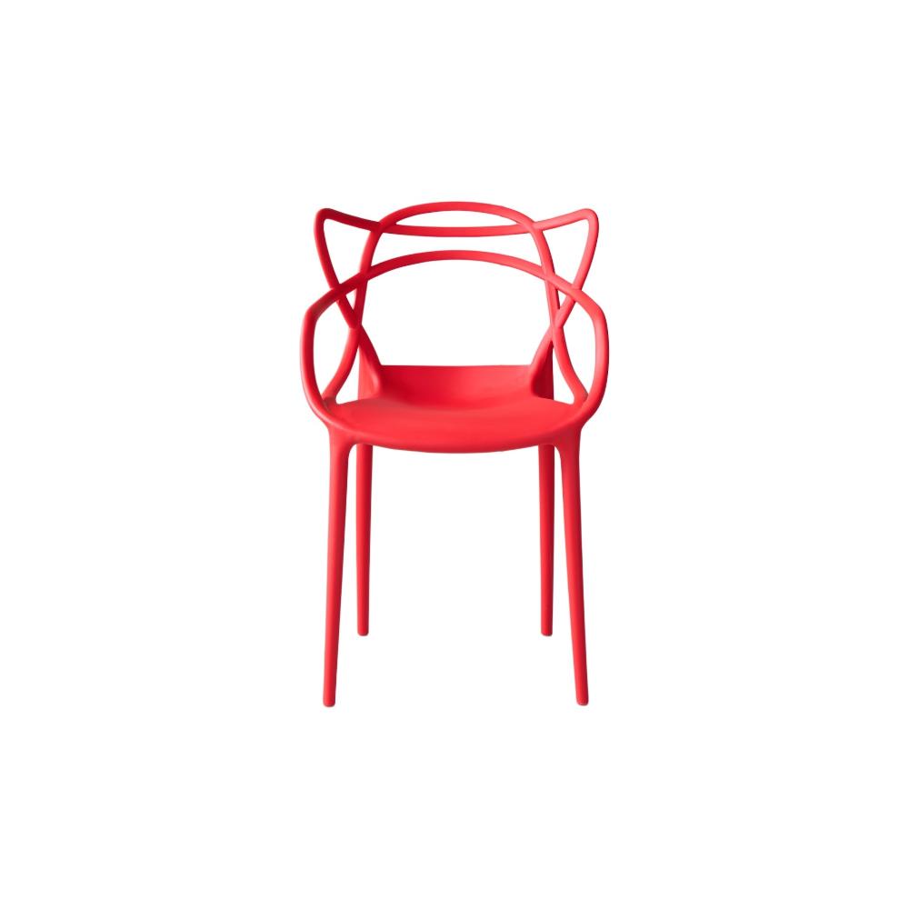 Silla Palermo, Color Rojo, Con espaldar y diseño Moderno