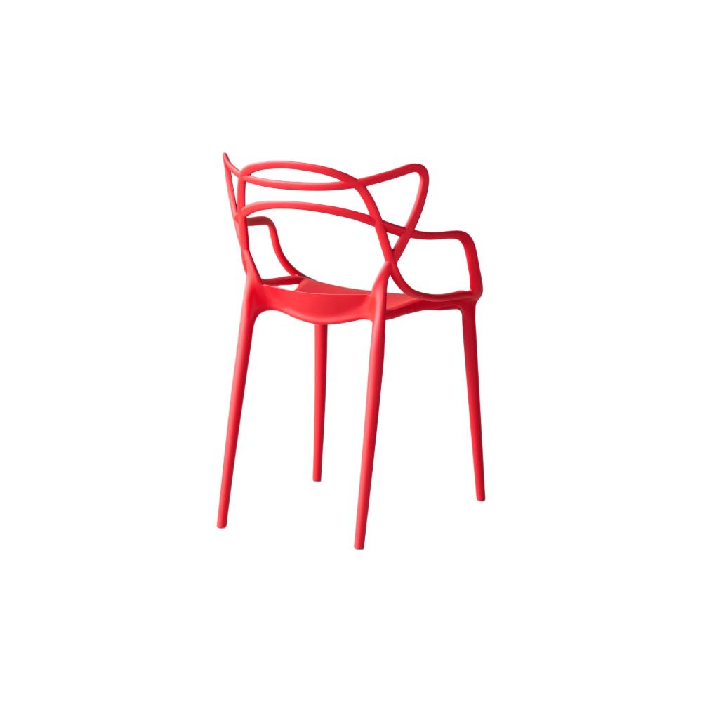 Silla Palermo, Color Rojo, Con espaldar y diseño Moderno