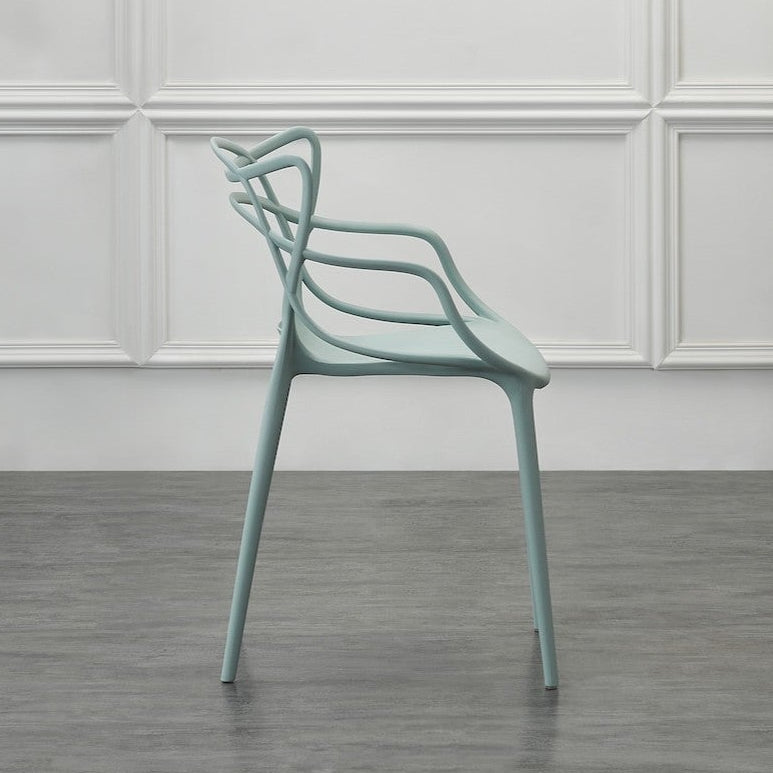 Silla Palermo, Color Azul Claro, con Espaldar y Diseño Moderno