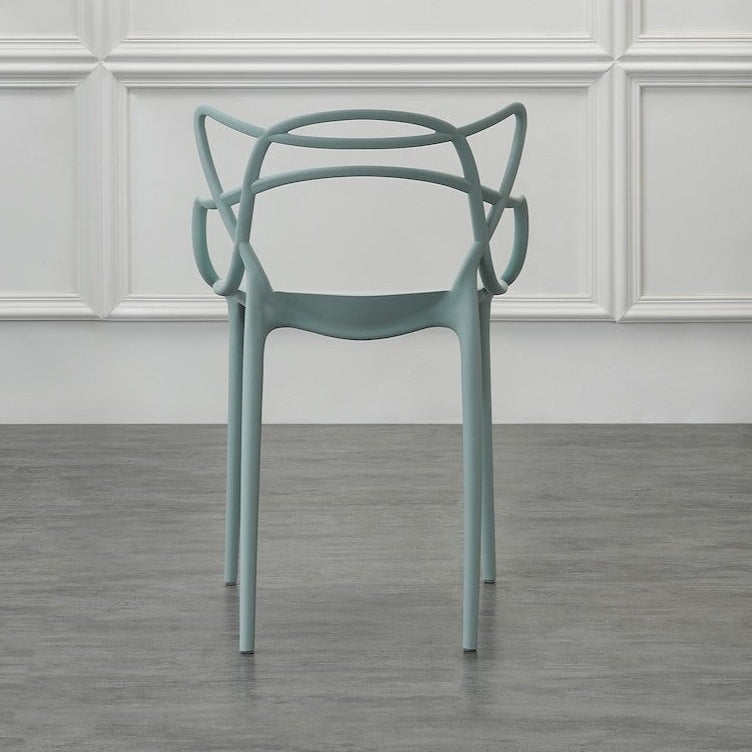 Silla Palermo, Color Azul Claro, con Espaldar y Diseño Moderno
