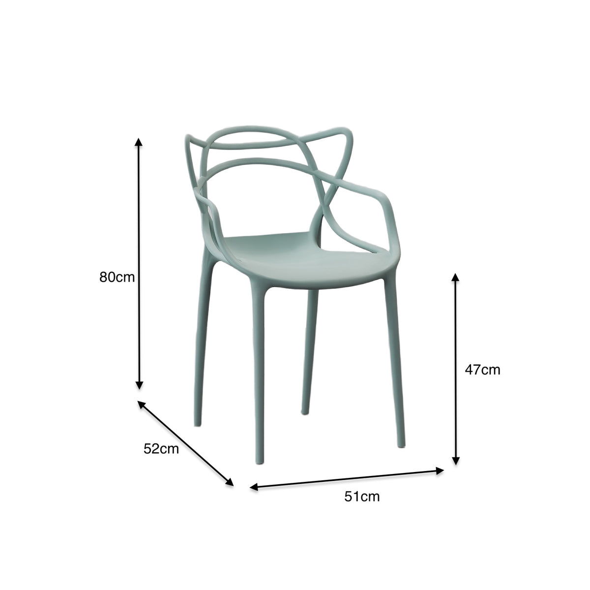 Silla Palermo, Color Azul Claro, con Espaldar y Diseño Moderno