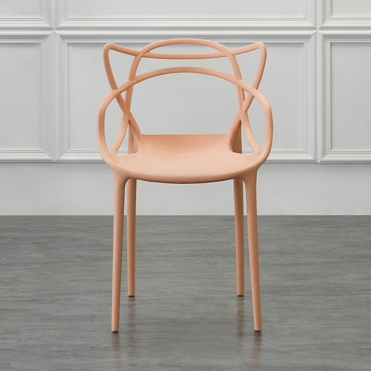 Set de 2 Sillas Palermo, Color Mandarina, con Espaldar y Diseño Moderno
