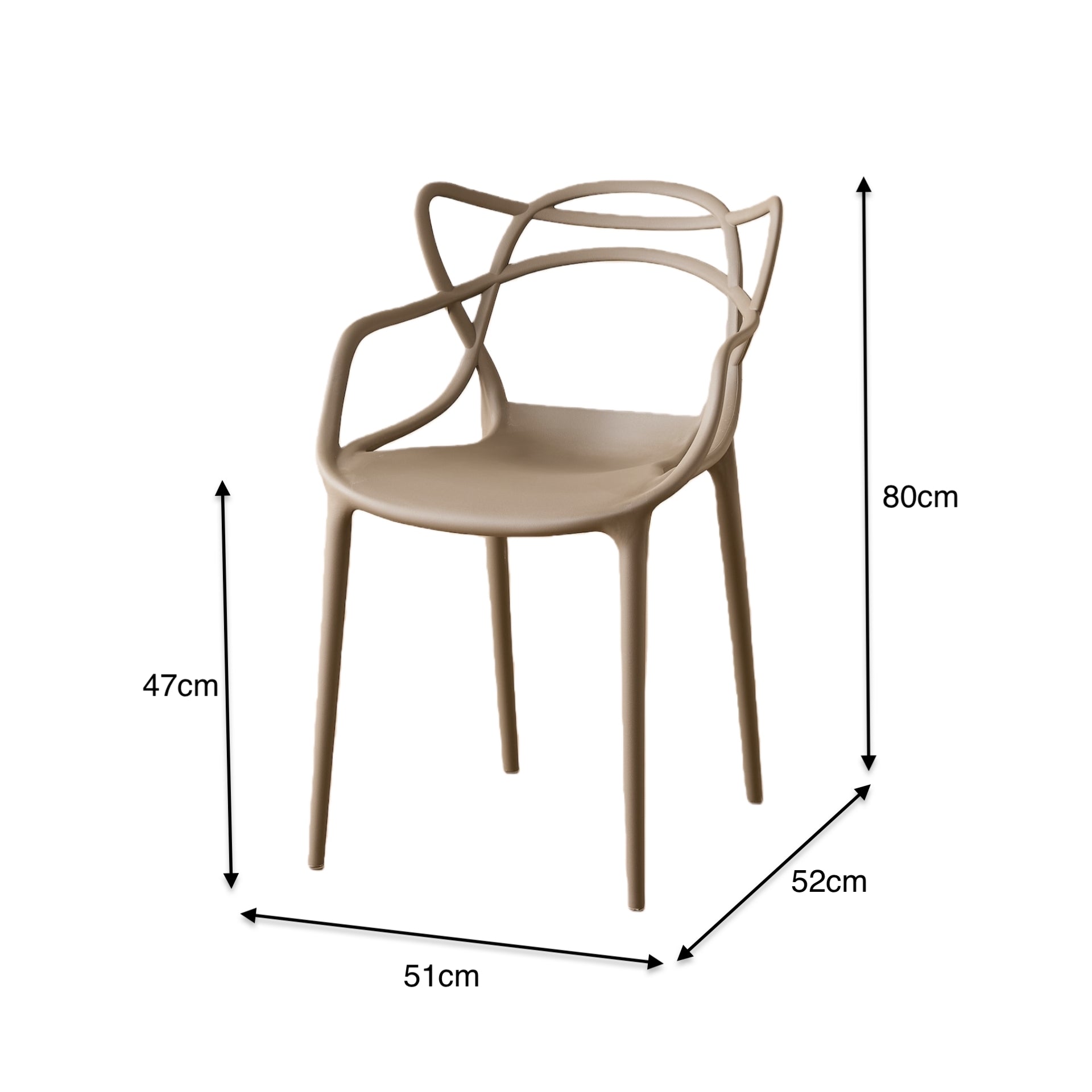 Silla Palermo, Color Taupe, Con espaldar y diseño Moderno