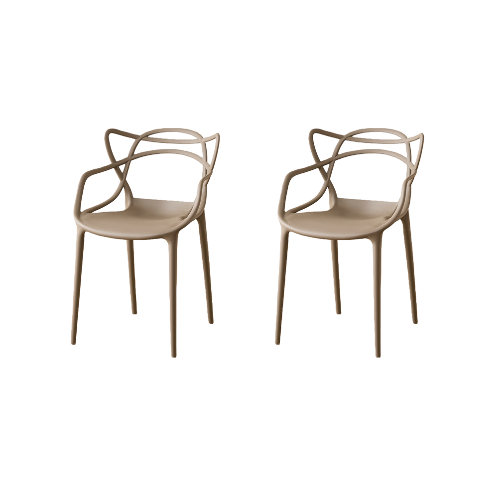 Silla Palermo, Color Taupe, Con espaldar y diseño Moderno X2