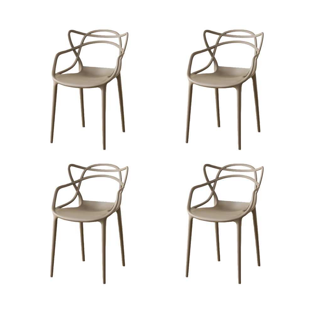 Silla Palermo, Color Taupe, Con espaldar y diseño Moderno X4