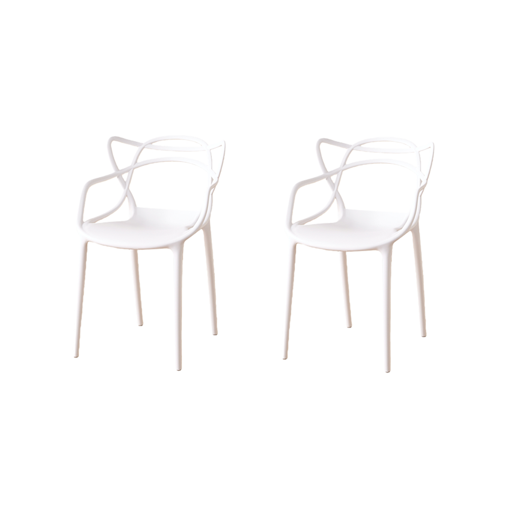 Silla Palermo, Color Blanco, Con espaldar y diseño Moderno X2