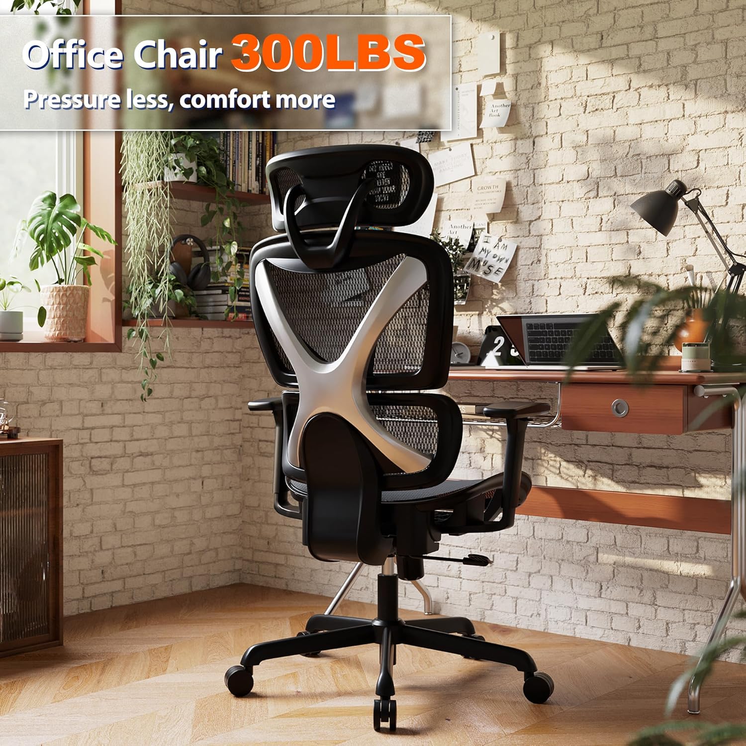 GABRYLLY Silla de oficina ergonómica con soporte lumbar, sillas de malla...