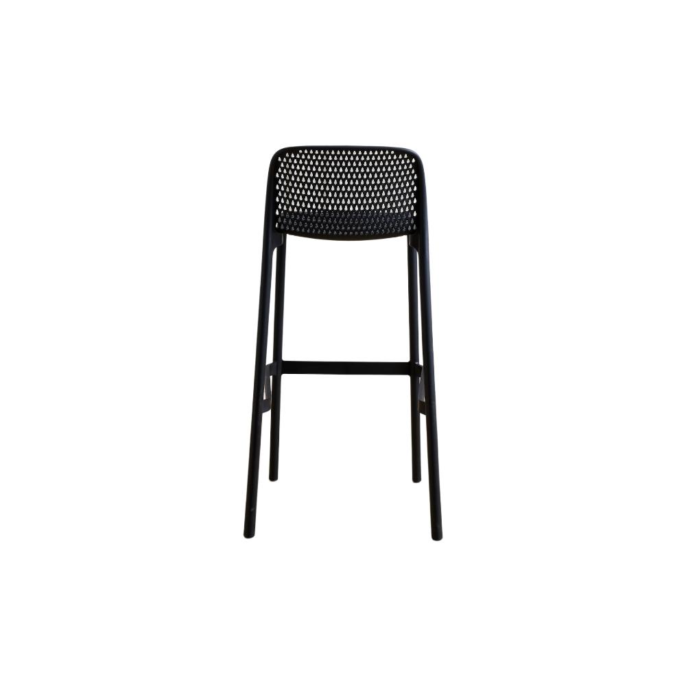 Silla para Bar Túnez, Color Negro, con Espaldar Redondeado y Transpirable