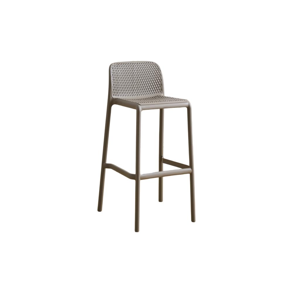 Silla para Bar Túnez, Color Taupe, con Espaldar Redondeado y Transpirable