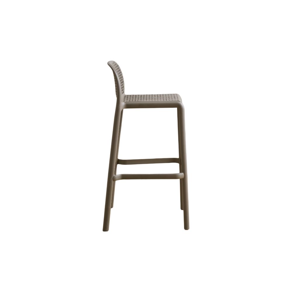 Silla para Bar Túnez, Color Taupe, con Espaldar Redondeado y Transpirable