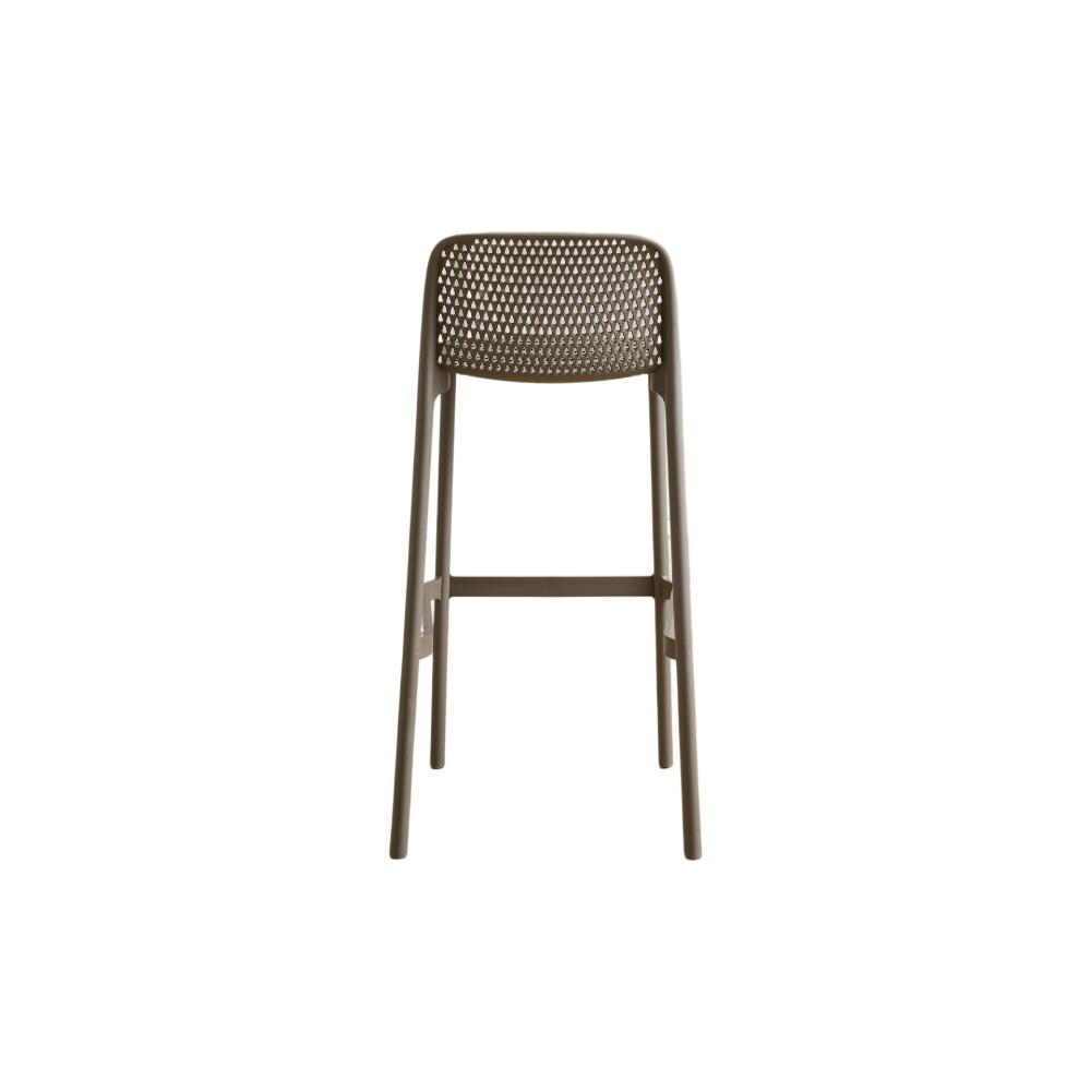Silla para Bar Túnez, Color Taupe, con Espaldar Redondeado y Transpirable
