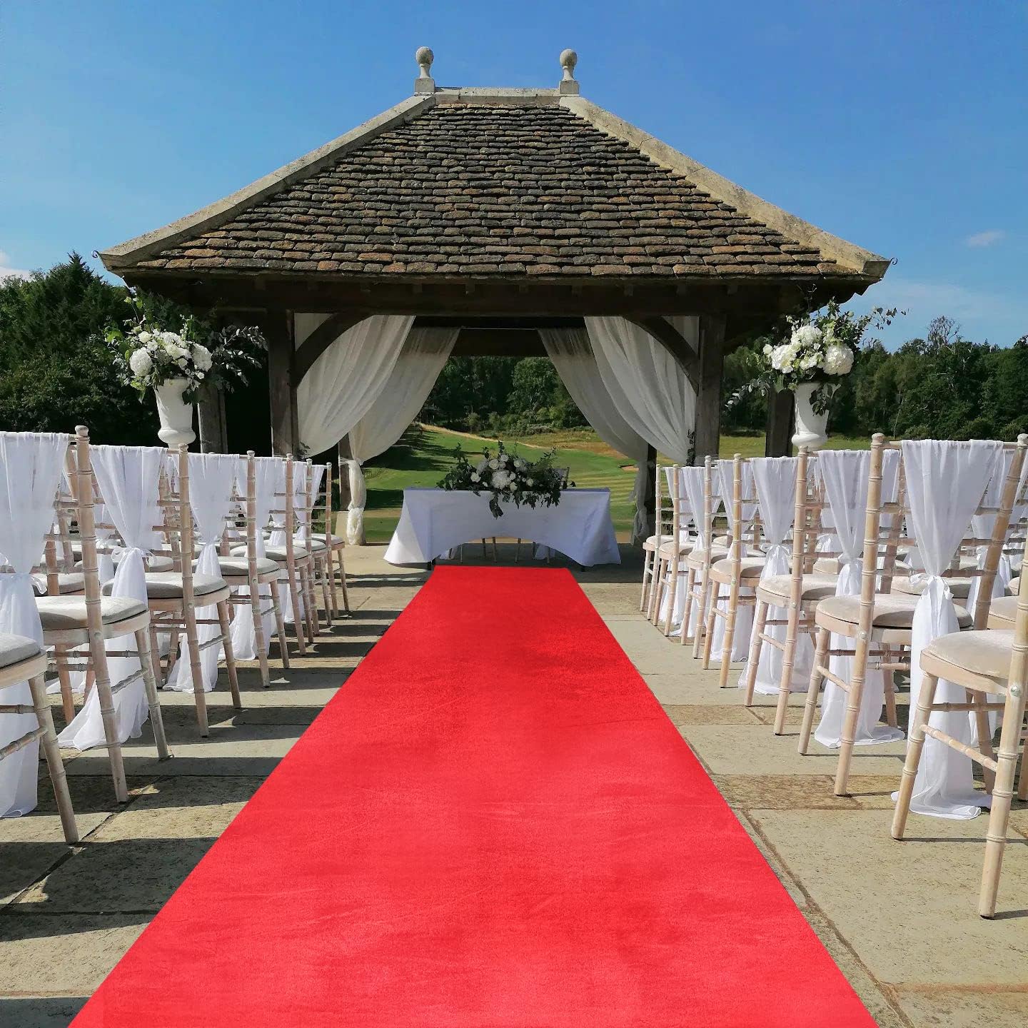 Alfombra de pasillo de terciopelo rojo de 4.5 x 20 pies para eventos de fiesta