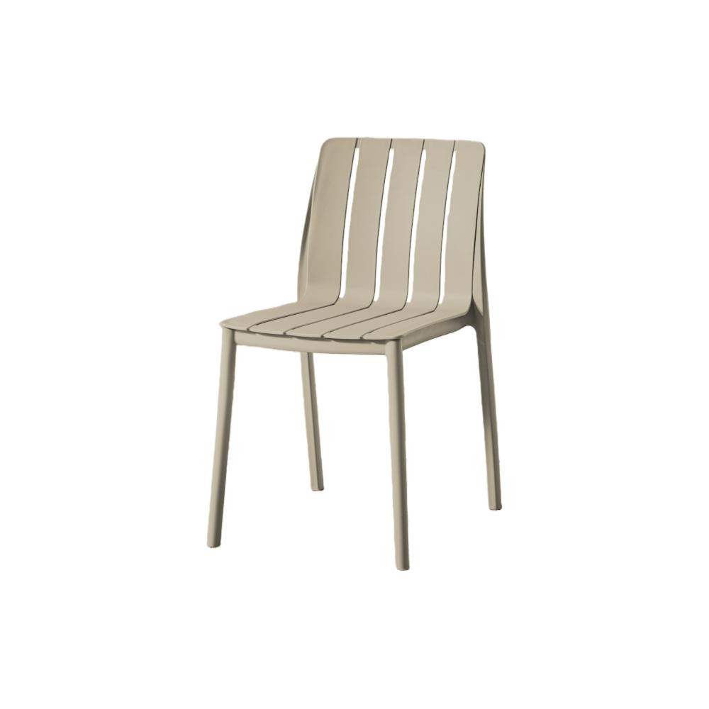 Silla Alice, Taupe, Con espaldar y diseño minimalista x2