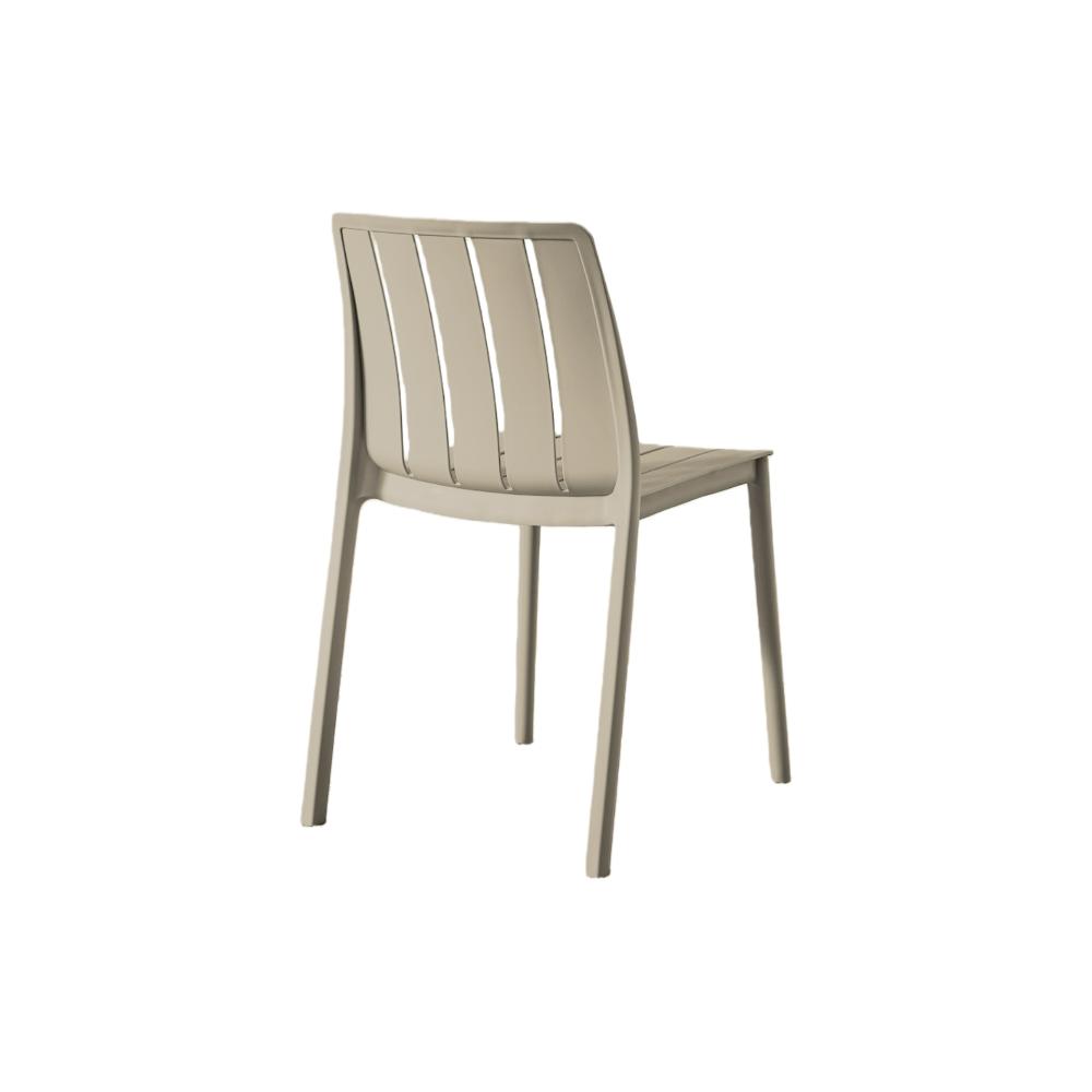 Silla Alice, Taupe, Con espaldar y diseño minimalista x2