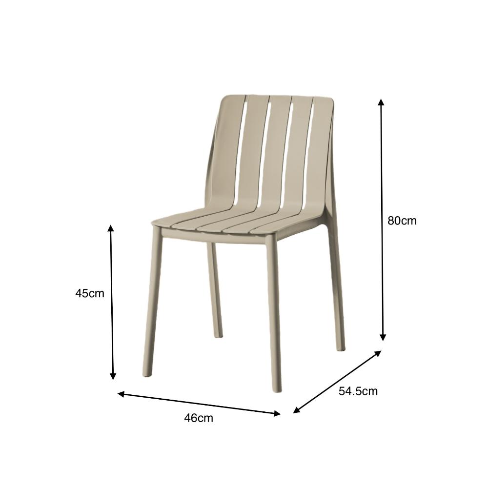 Silla Alice, Taupe, Con espaldar y diseño minimalista x2