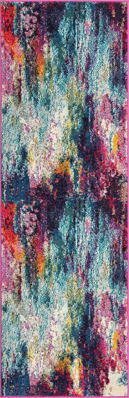 Jardin Collection Alfombra para múltiples áreas, abstracta, vibrante.,