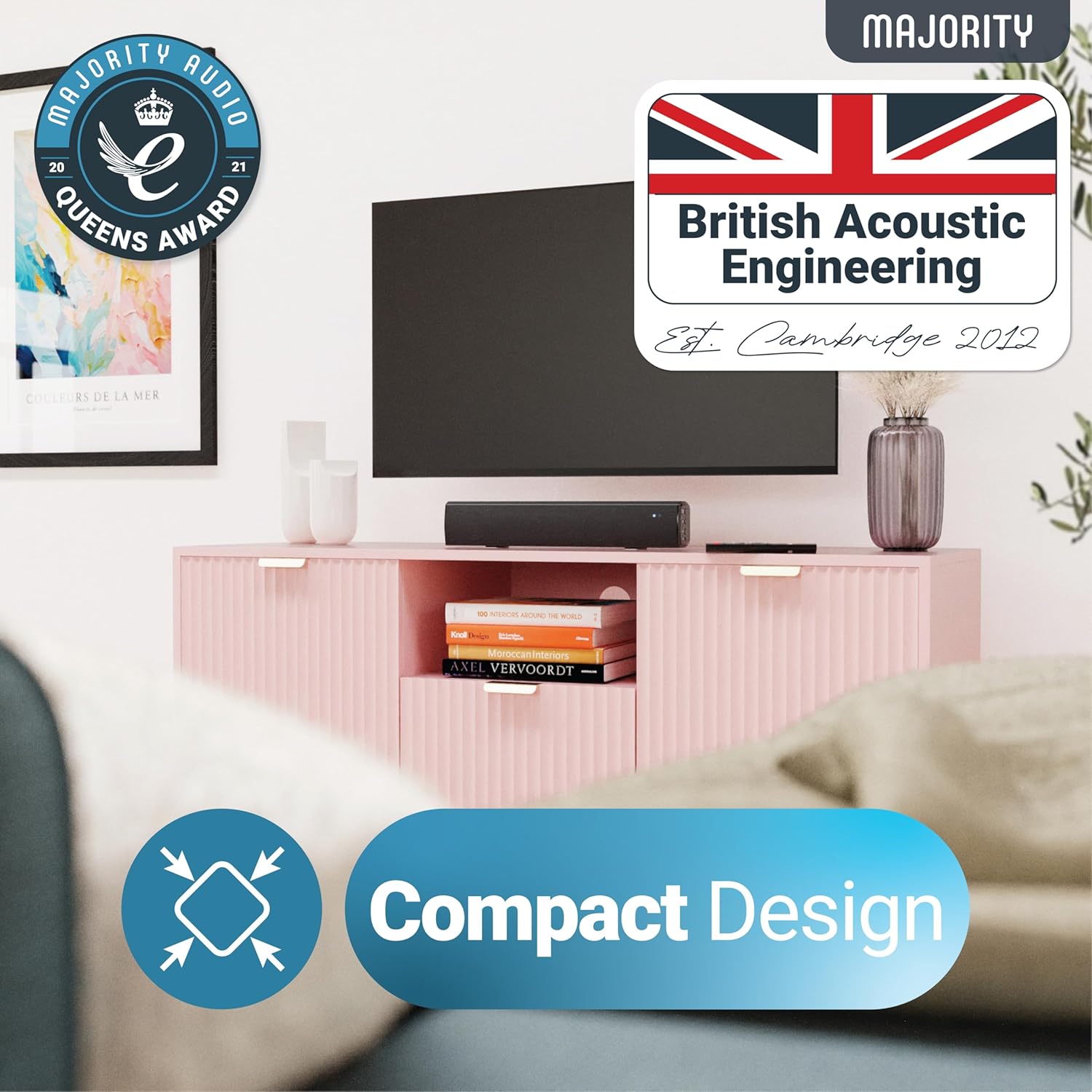 Majority Barra de sonido para Smart TV, 50 vatios, barra de sonido de TV...