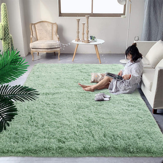 Tapete de pelo alto y esponjoso para sala, habitación infantil, guardería y