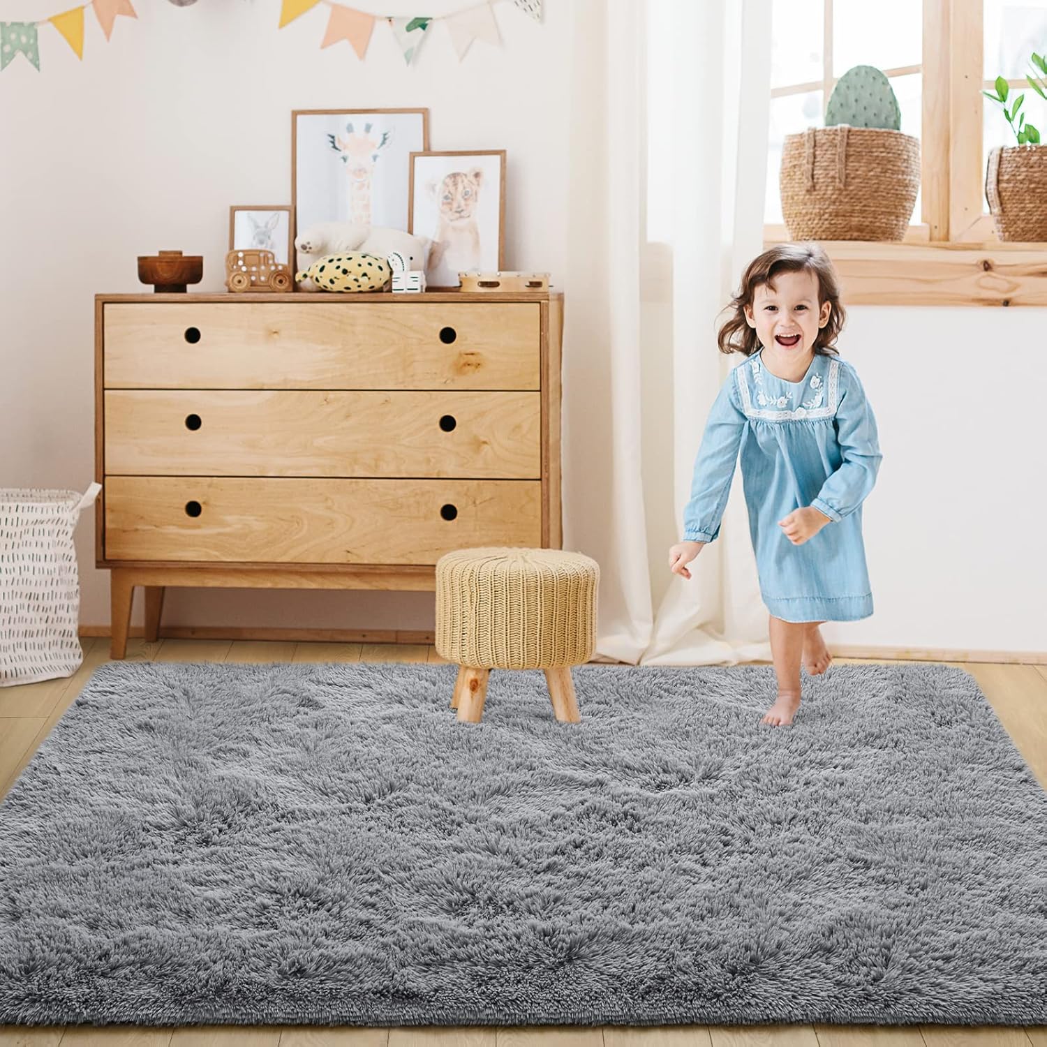 Alfombras peludas súper suaves para sala de estar y dormitorio, alfombras de...