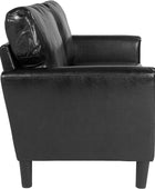 Flash Furniture Bari - Sofá biplaza tapizado en LeatherSoft negro