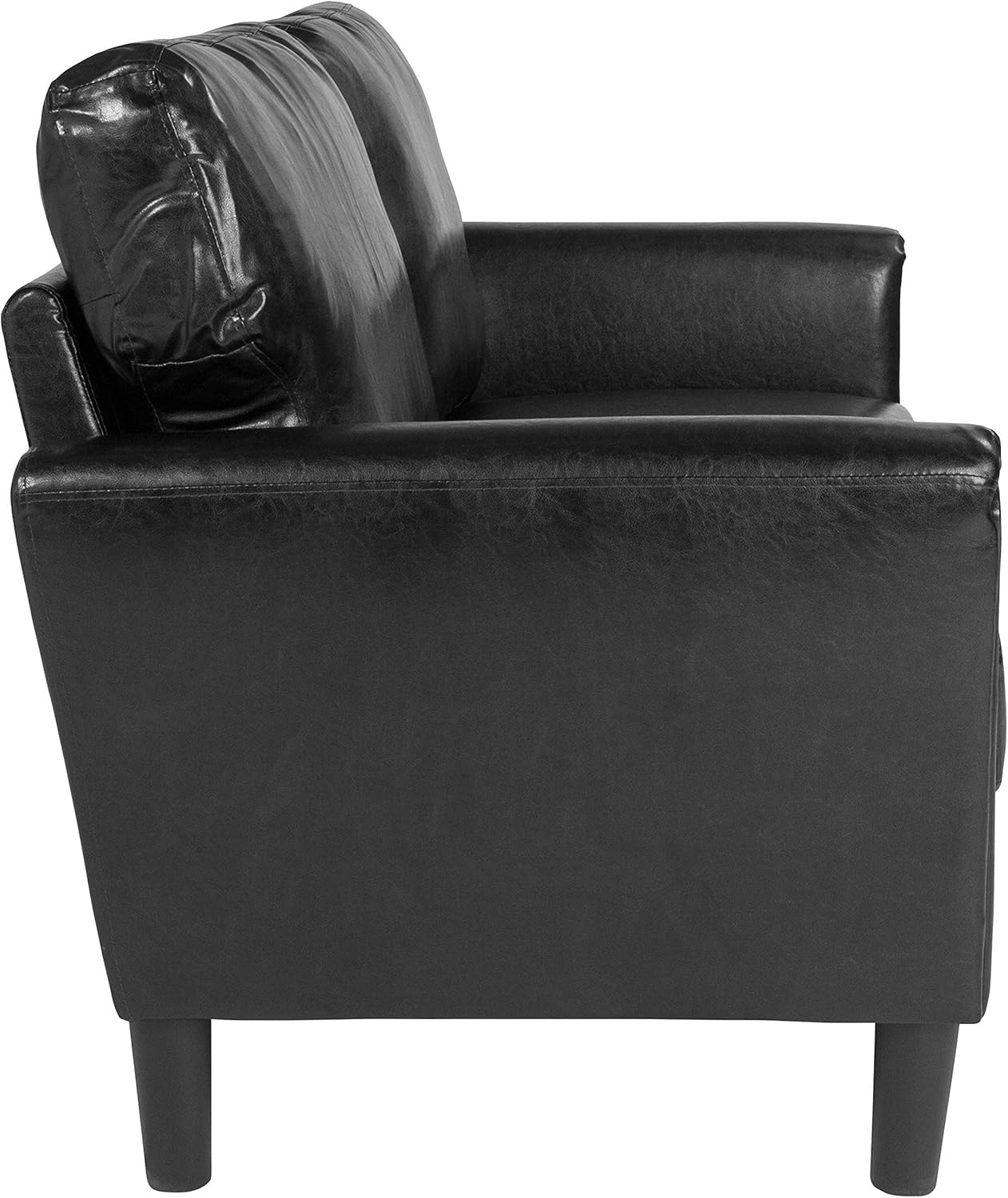 Flash Furniture Bari - Sofá biplaza tapizado en LeatherSoft negro