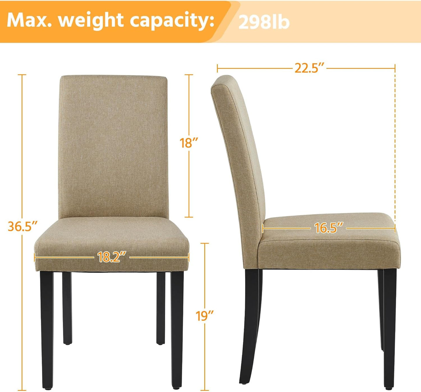 Yaheetech Dining Chair Fabric Parson Chair Modern Stylish Upholstered Kitchen...