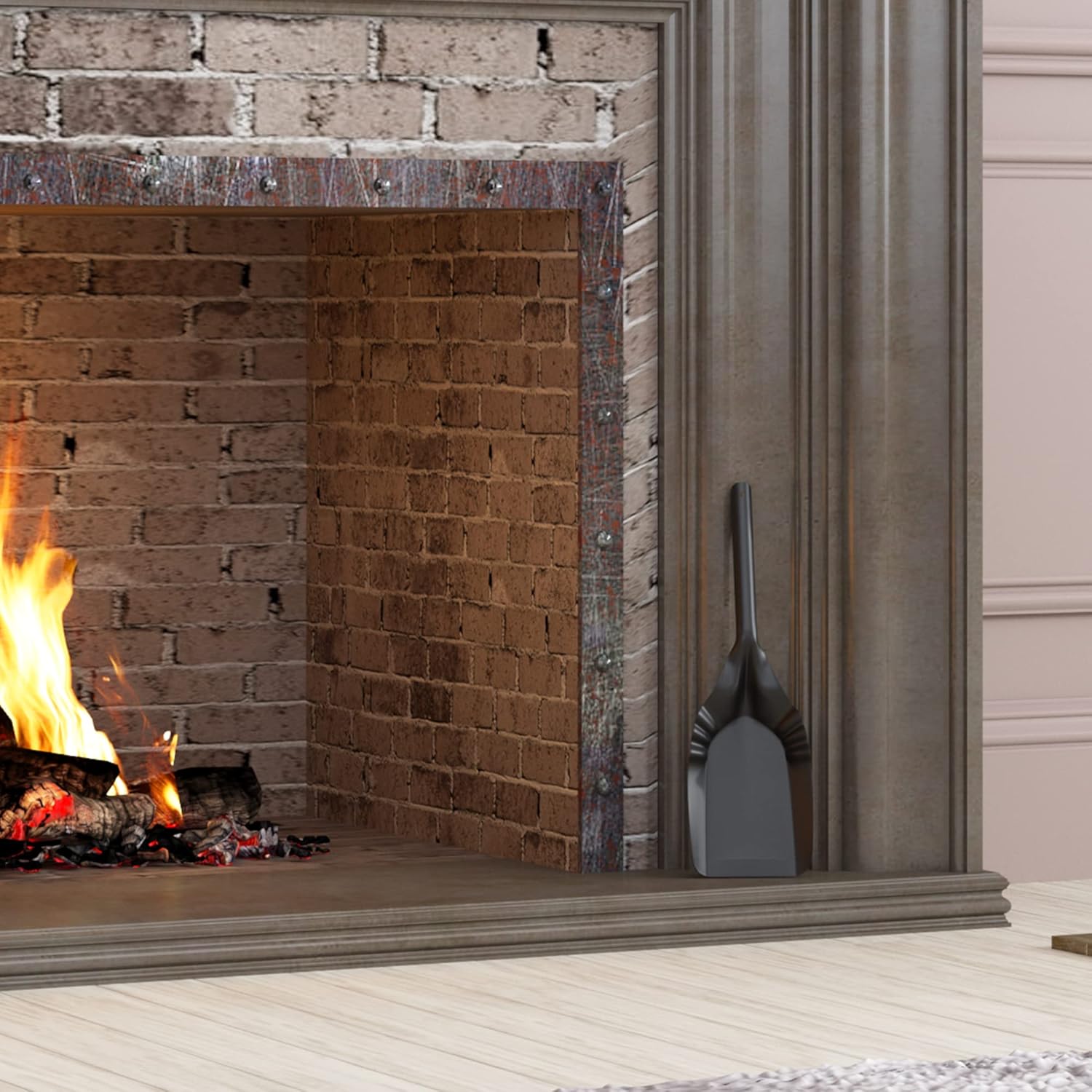 Fire Beauty Pala para chimenea - Pala de ceniza-Cuchara para chimenea-Pala de...