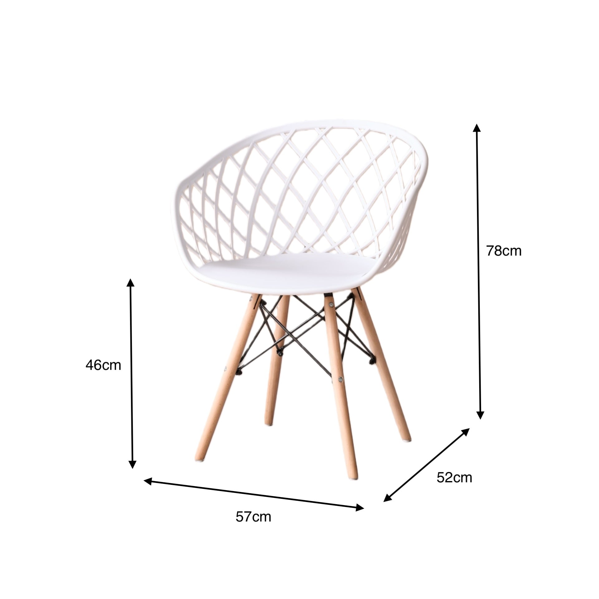 Set de 2 Sillas Oasis con Brazos, Color Blanco, con Espaldar