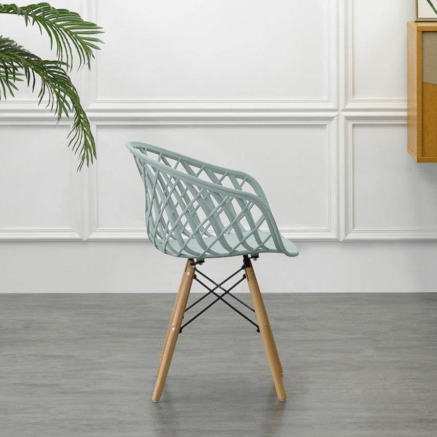 Silla Oasis con Brazos, Color Azul Claro, con Espaldar