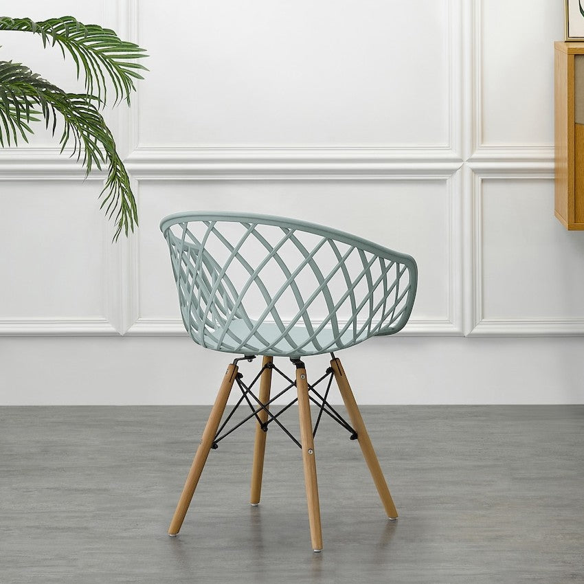 Silla Oasis con Brazos, Color Azul Claro, con Espaldar