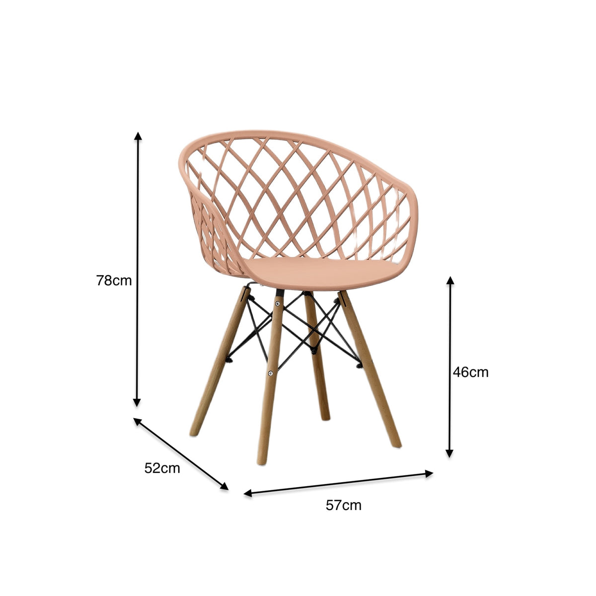 Silla Oasis con Brazos, Color Mandarina, con Espaldar