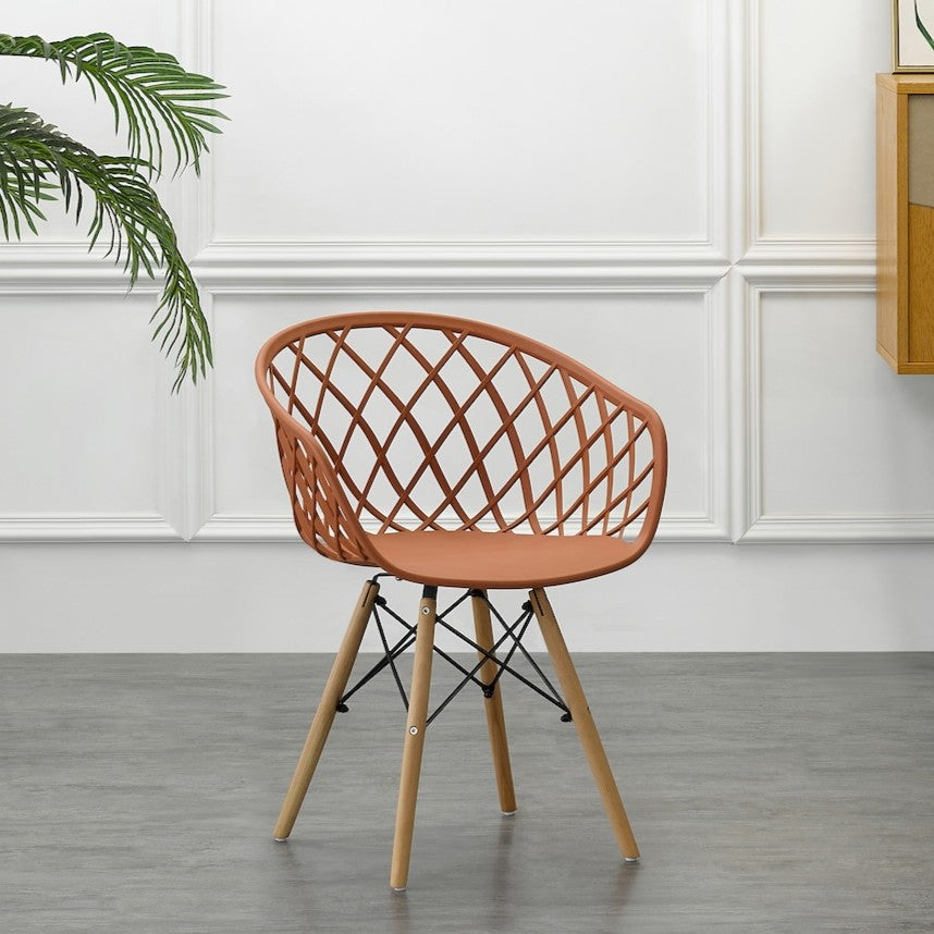 Set de 2 Sillas Oasis con Brazos, Color Terracota, con Espaldar
