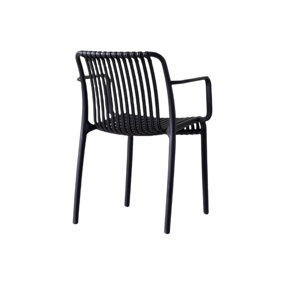 Silla Terra con Brazos, Color Negro, Con espaldar X4