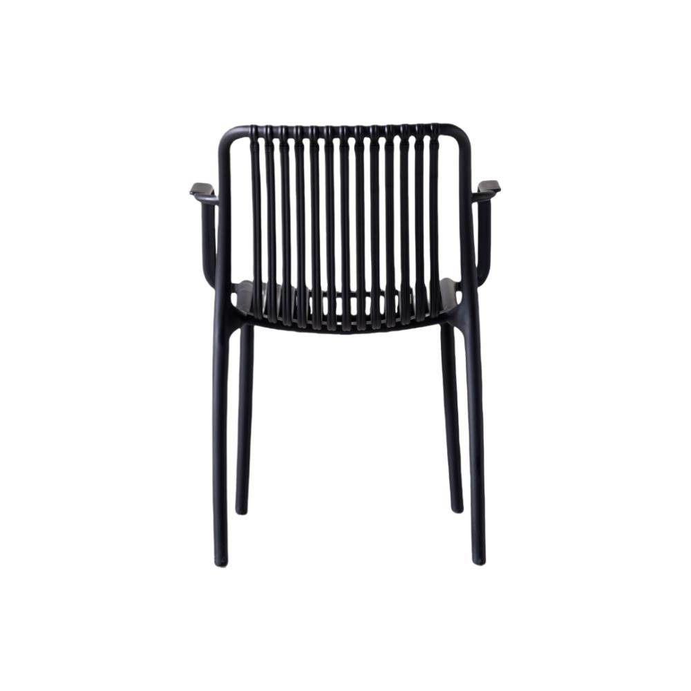 Silla Terra con Brazos, Color Negro, Con espaldar X4